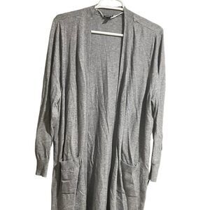 Torrid Size 2 Grey Open Front Maxi Cardigan